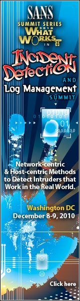 Incident Detection and Log Management Summit 2010