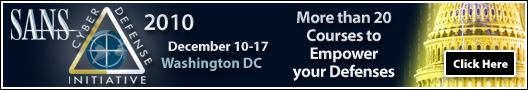 SANS Cyber Defense Initiative 2010