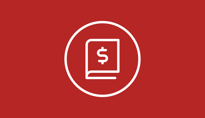 Book With Dollar Bill on Red Background