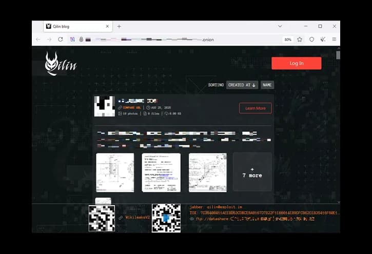 Figure 1: Qilin data leak site.