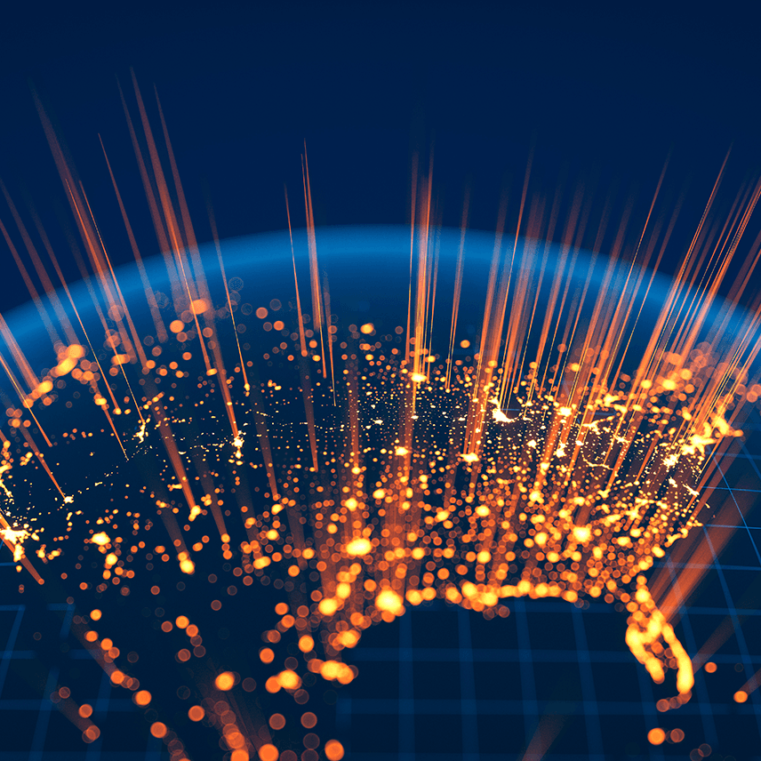 North America, Online, Gold Outline of US