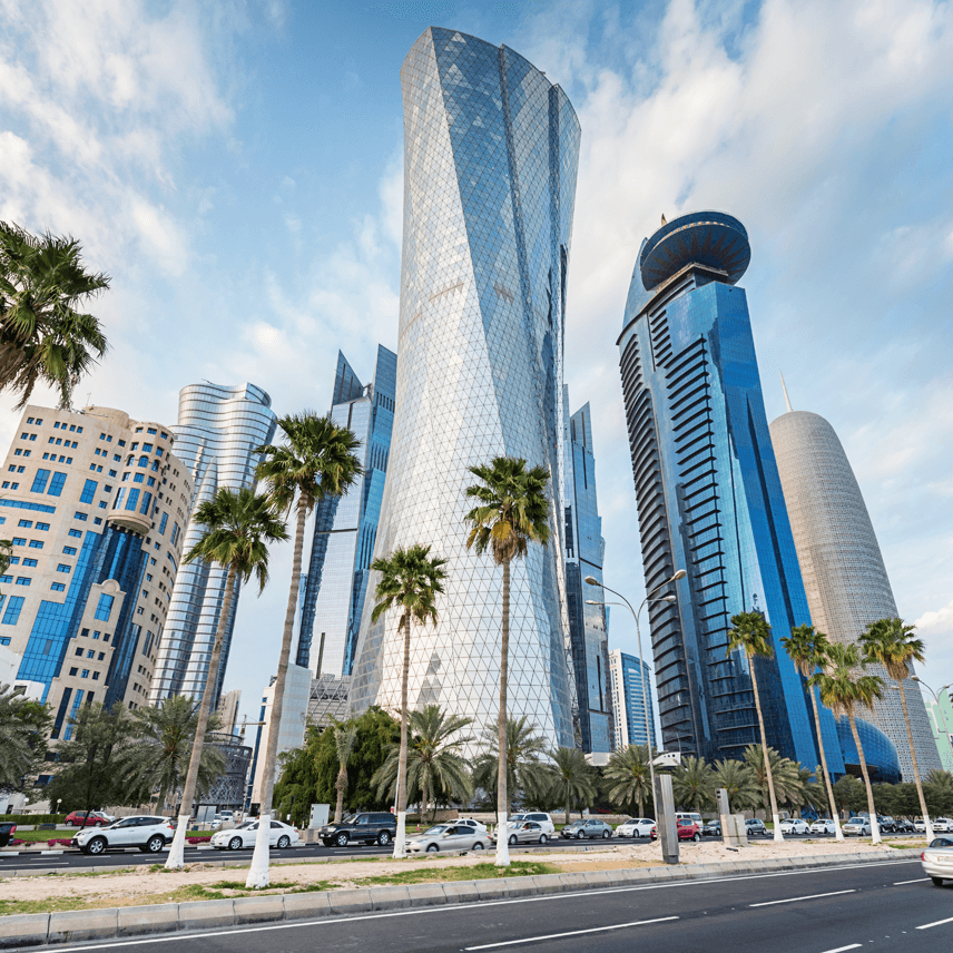 Doha, Skycrapers and Palm Trees