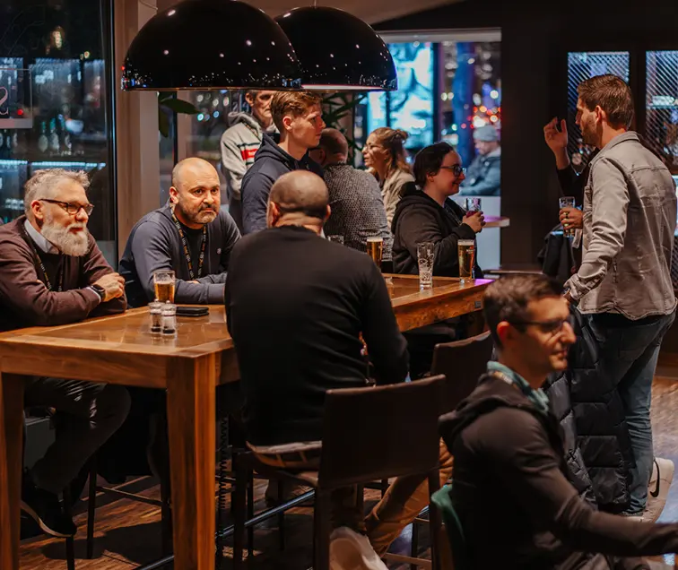 People Socializing at Night