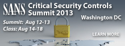 SANS Critical Security Controls Summit 2013 - Washington