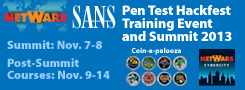 SANS Pen Test Hackfest 2013 - Washington