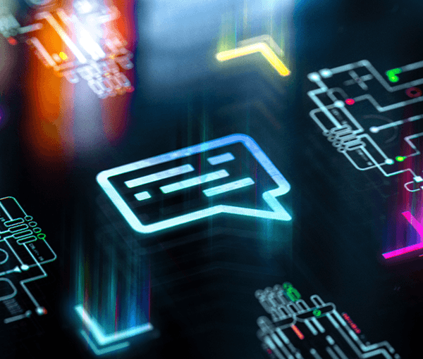 Glowing Text Bubble on Surface